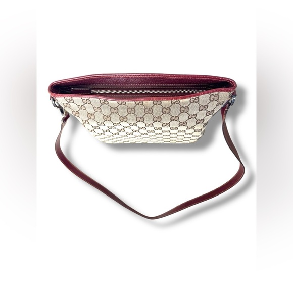 Gucci GG Supreme Canvas Shoulder Bag Brown Burgundy Vintage Style - Picture 2 of 15